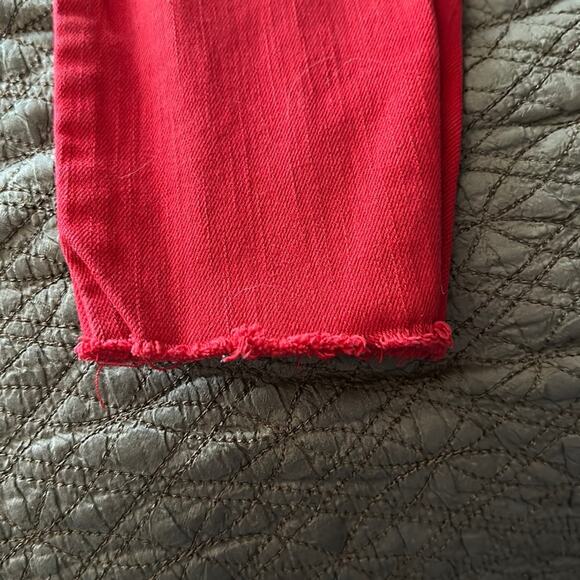 Levi's | Demi Curve Low Rise Skinny Red Jeans with Raw Hems Size 5/27 - Picture 9 of 12